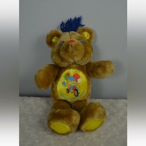 Meritus Happy Birthday Teddy Bear Plush Stuffed Animal Toy Tan Blue Yellow